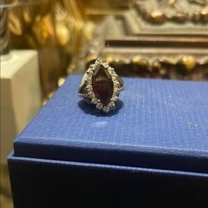 Elegant Silver Ring with Red Gemstone